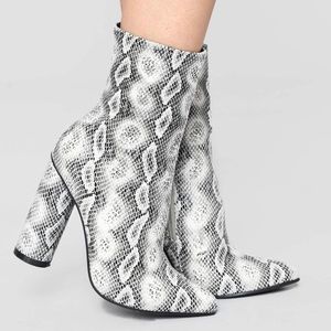 Snakeskin booties